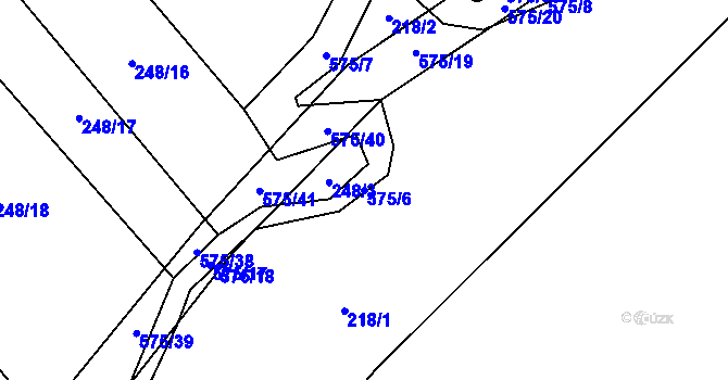Parcela st. 575/6 v KÚ Bělá u Pecky, Katastrální mapa