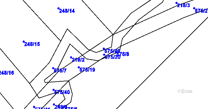 Parcela st. 575/20 v KÚ Bělá u Pecky, Katastrální mapa