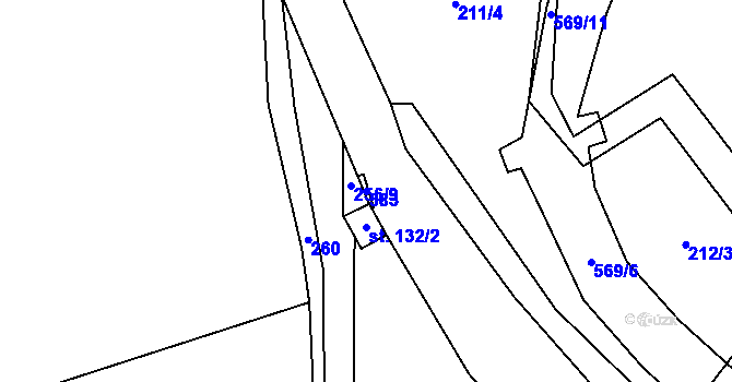 Parcela st. 583 v KÚ Bělá u Pecky, Katastrální mapa