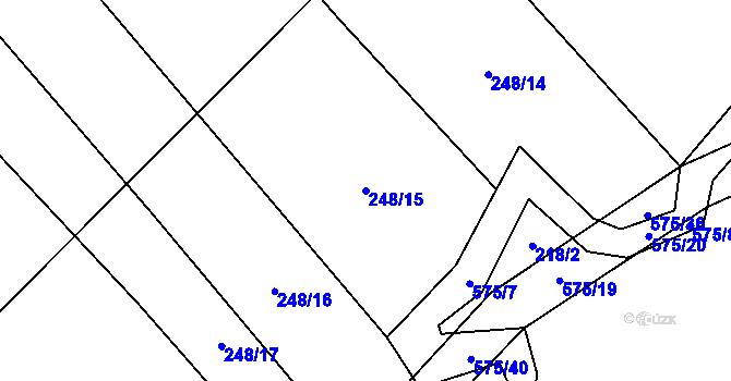 Parcela st. 248/15 v KÚ Bělá u Pecky, Katastrální mapa
