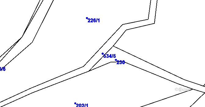 Parcela st. 534/5 v KÚ Bělá u Pecky, Katastrální mapa