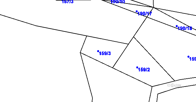 Parcela st. 159/3 v KÚ Dolní Javoří, Katastrální mapa
