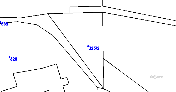 Parcela st. 325/2 v KÚ Horní Javoří, Katastrální mapa