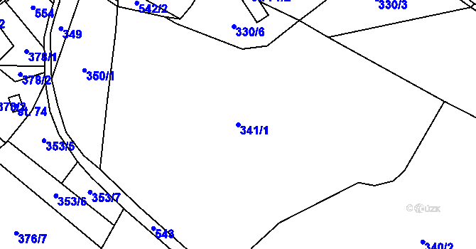 Parcela st. 341/1 v KÚ Horní Javoří, Katastrální mapa