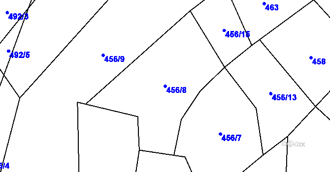 Parcela st. 456/8 v KÚ Horní Javoří, Katastrální mapa