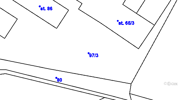 Parcela st. 83/2 v KÚ Radkyně, Katastrální mapa