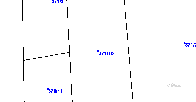 Parcela st. 371/10 v KÚ Radkyně, Katastrální mapa