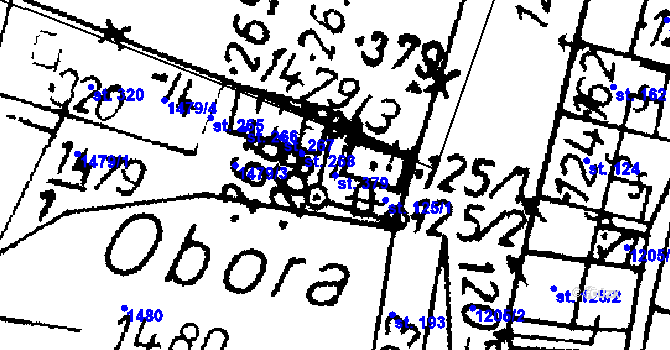 Parcela st. 379 v KÚ Bělčice, Katastrální mapa