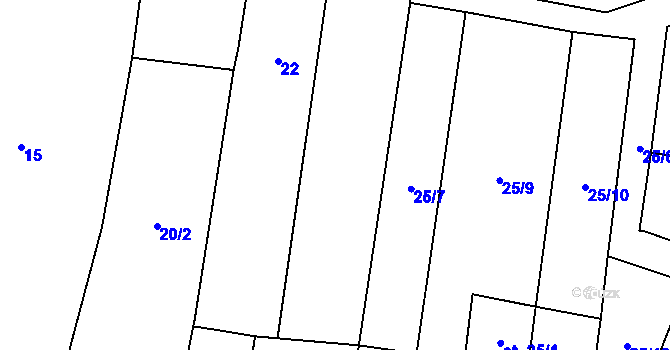 Parcela st. 27/1 v KÚ Bělčice, Katastrální mapa