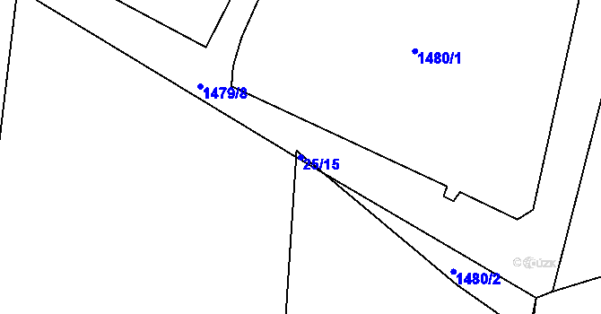 Parcela st. 25/15 v KÚ Bělčice, Katastrální mapa