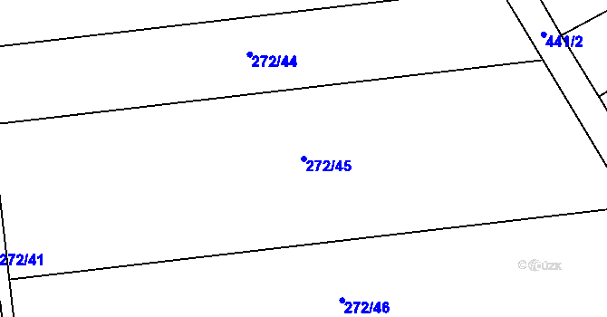Parcela st. 272/45 v KÚ Běleč, Katastrální mapa