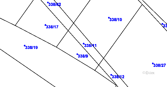 Parcela st. 338/11 v KÚ Běleč, Katastrální mapa
