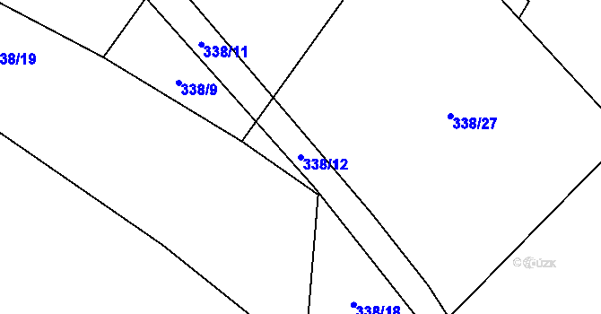 Parcela st. 338/12 v KÚ Běleč, Katastrální mapa
