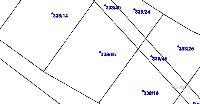 Parcela st. 338/15 v KÚ Běleč, Katastrální mapa