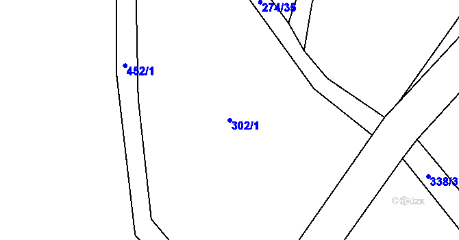 Parcela st. 302/1 v KÚ Běleč, Katastrální mapa