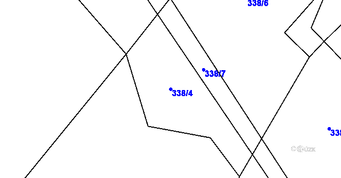 Parcela st. 338/4 v KÚ Běleč, Katastrální mapa