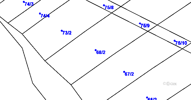 Parcela st. 68/2 v KÚ Běleč u Mladé Vožice, Katastrální mapa