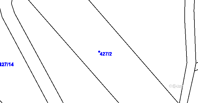 Parcela st. 427/2 v KÚ Běleč u Mladé Vožice, Katastrální mapa