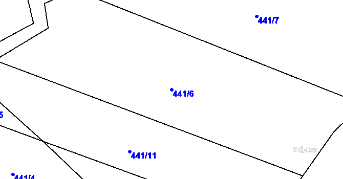 Parcela st. 441/6 v KÚ Běleč u Mladé Vožice, Katastrální mapa