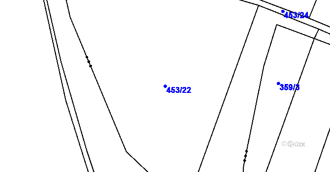 Parcela st. 453/22 v KÚ Běleč u Mladé Vožice, Katastrální mapa