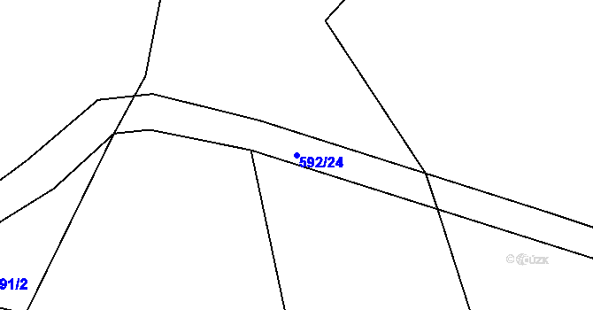 Parcela st. 592/24 v KÚ Běleč u Mladé Vožice, Katastrální mapa