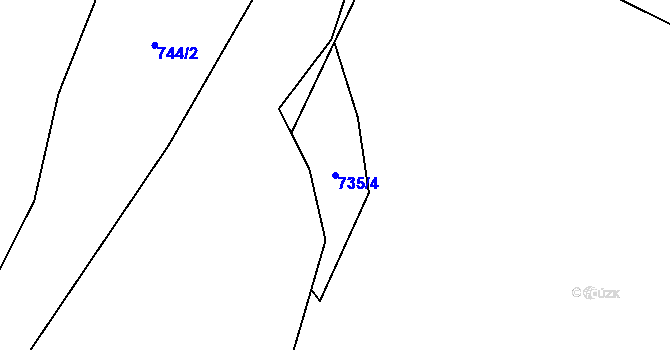 Parcela st. 735/4 v KÚ Běleč u Mladé Vožice, Katastrální mapa