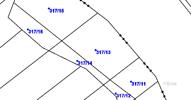 Parcela st. 317/13 v KÚ Běleč u Lomnice, Katastrální mapa