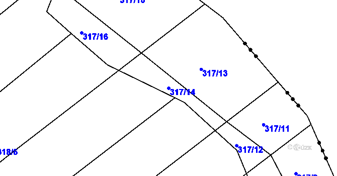 Parcela st. 317/14 v KÚ Běleč u Lomnice, Katastrální mapa