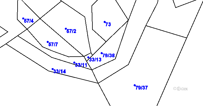 Parcela st. 79/38 v KÚ Křeptov, Katastrální mapa