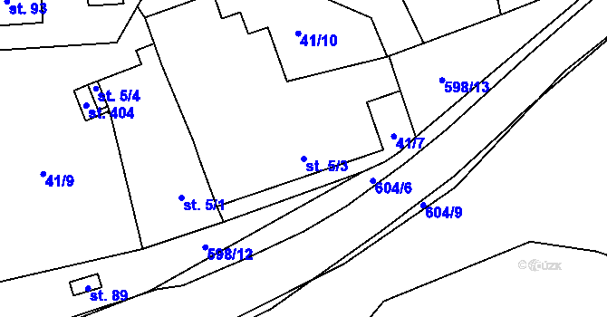 Parcela st. 5/3 v KÚ Běleč nad Orlicí, Katastrální mapa