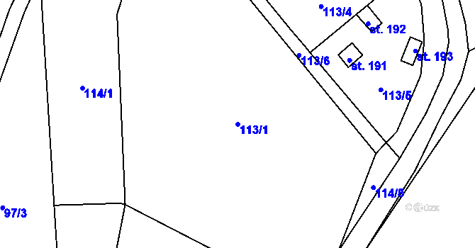 Parcela st. 113/1 v KÚ Běleč nad Orlicí, Katastrální mapa