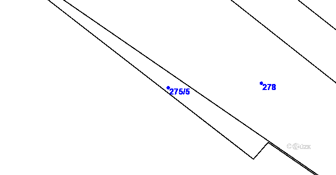 Parcela st. 275/5 v KÚ Běleč nad Orlicí, Katastrální mapa
