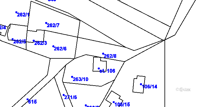 Parcela st. 262/8 v KÚ Běleč nad Orlicí, Katastrální mapa