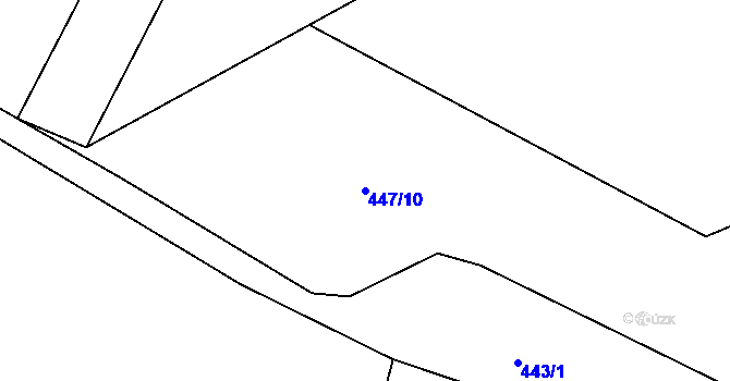 Parcela st. 447/10 v KÚ Bělečko, Katastrální mapa