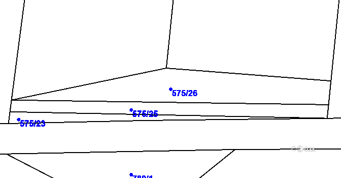 Parcela st. 575/26 v KÚ Bělice, Katastrální mapa