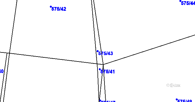 Parcela st. 575/43 v KÚ Bělice, Katastrální mapa
