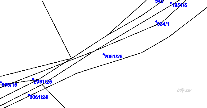 Parcela st. 2061/26 v KÚ Bělice, Katastrální mapa