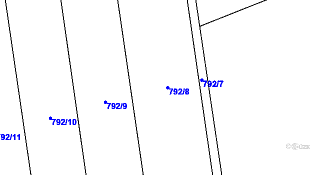Parcela st. 792/8 v KÚ Bělkovice, Katastrální mapa