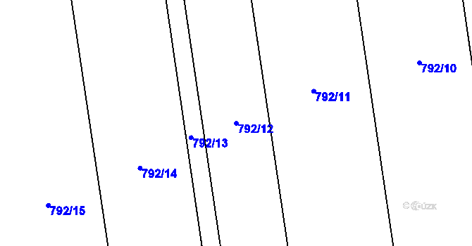 Parcela st. 792/12 v KÚ Bělkovice, Katastrální mapa