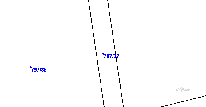Parcela st. 797/37 v KÚ Bělkovice, Katastrální mapa