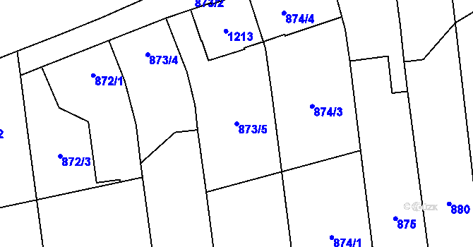 Parcela st. 873/5 v KÚ Bělkovice, Katastrální mapa