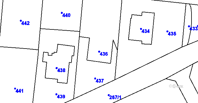 Parcela st. 436 v KÚ Lašťany, Katastrální mapa