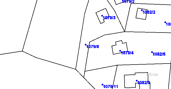Parcela st. 1079/8 v KÚ Lašťany, Katastrální mapa