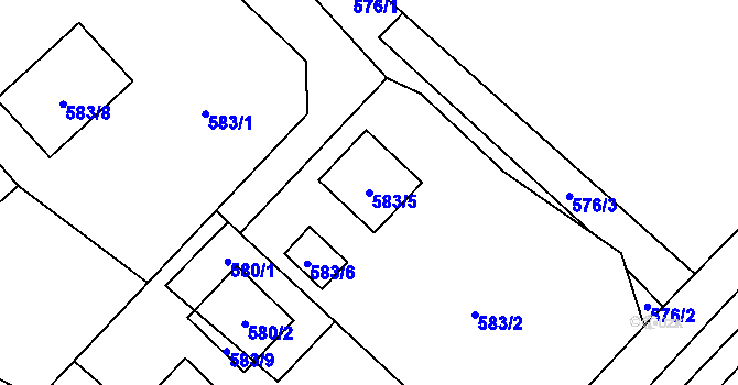Parcela st. 583/5 v KÚ Bělotín, Katastrální mapa