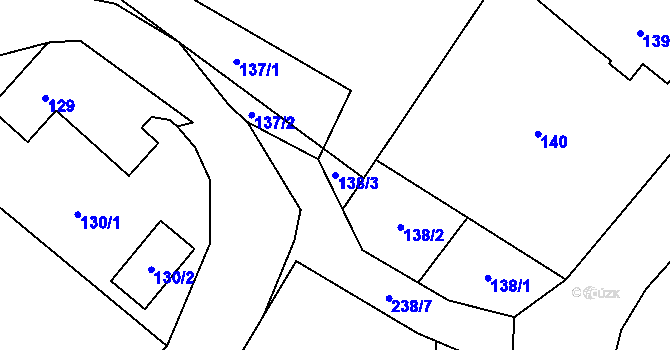 Parcela st. 138/3 v KÚ Bělotín, Katastrální mapa