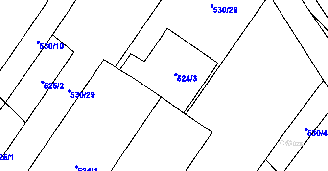 Parcela st. 524/5 v KÚ Bělotín, Katastrální mapa