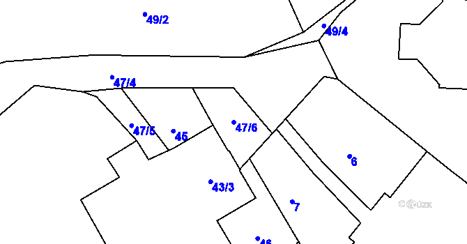 Parcela st. 47/6 v KÚ Bělotín, Katastrální mapa