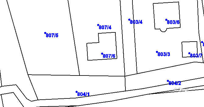 Parcela st. 807/6 v KÚ Bělotín, Katastrální mapa