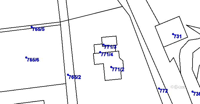 Parcela st. 771/4 v KÚ Bělotín, Katastrální mapa