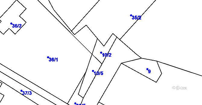 Parcela st. 10/2 v KÚ Bělotín, Katastrální mapa